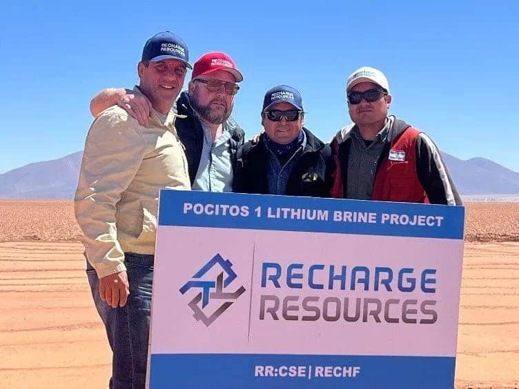 Figure 1. Recharge Resources Team Members and Investors at Drill Pad awaiting drill arrival
