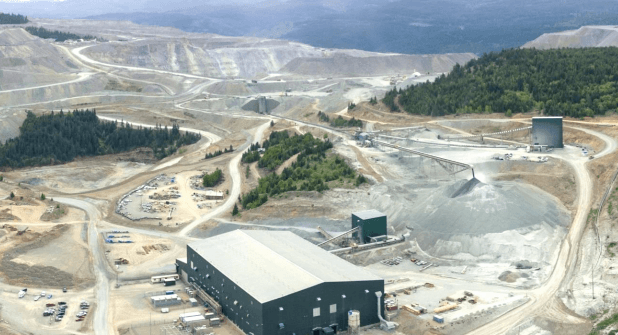 Production facility at Copper Mountain's deposit in British Columbia, Canada.