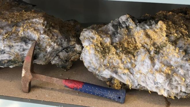 More than 2,400 ounces of gold were found in the largest rock! image: RNC Minerals