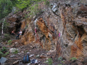 Marking and sampling at the Spey Resources (CSE : SPEY) Wigwam polymetallic project in British Columbia, Canada.