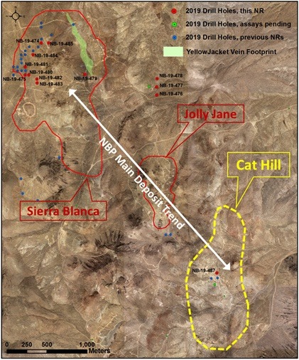 Corvus Gold, Location of new holes at North Bullfrog, Nevada