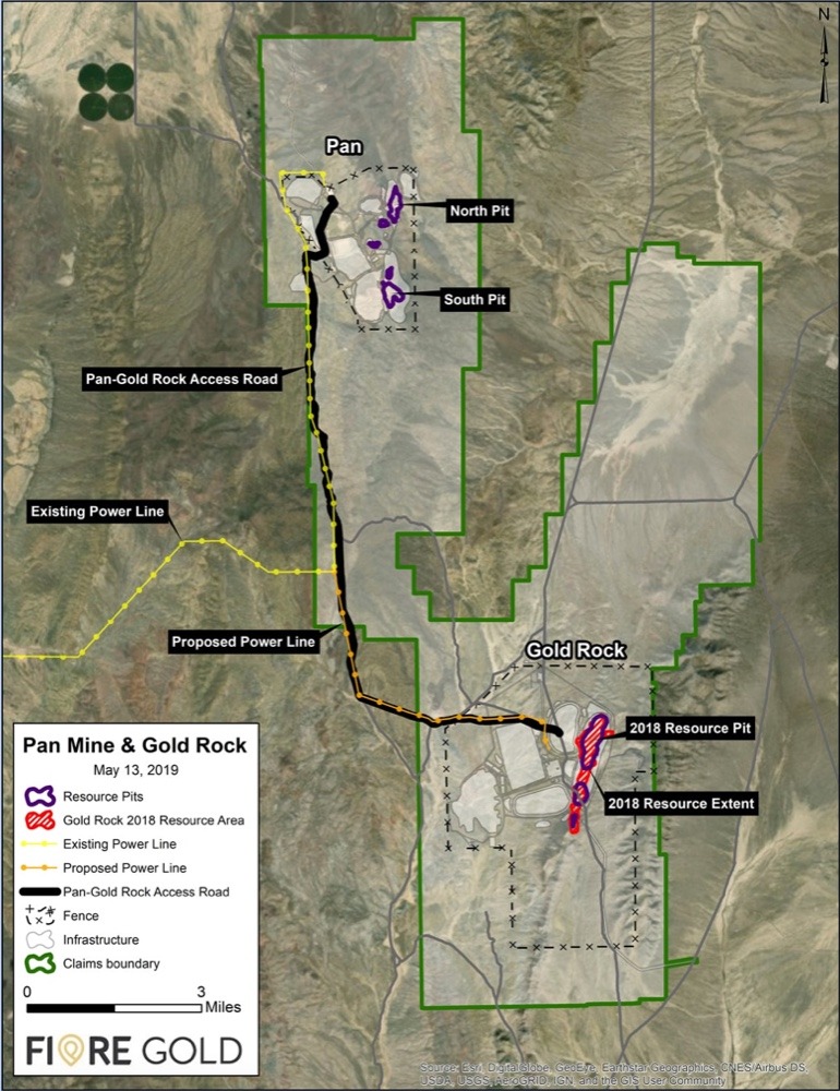 fiore gold gold rock project map nevada